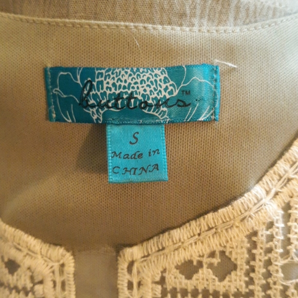 Buttons olive aline gauze lace dress small *6 - Picture 6 of 6